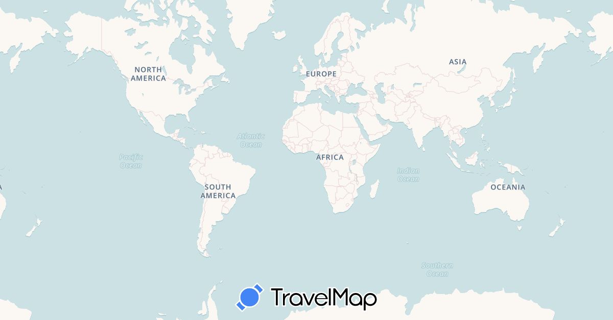 TravelMap itinerary: driving, bus, plane, cycling, boat, hitchhiking in Argentina, Bolivia, Chile, Colombia, Cape Verde, Curaçao, Ecuador, Spain, France, Grenada, Peru, Saint Vincent and the Grenadines (Africa, Europe, North America, South America)